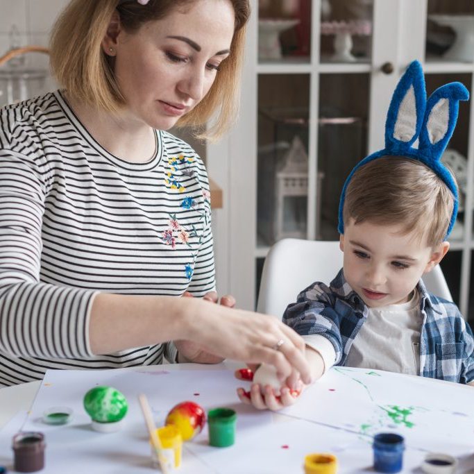 beautiful-mother-teaching-little-boy-how-paint-eggs beautiful-mother-teaching-little-boy-how-paint-eggs